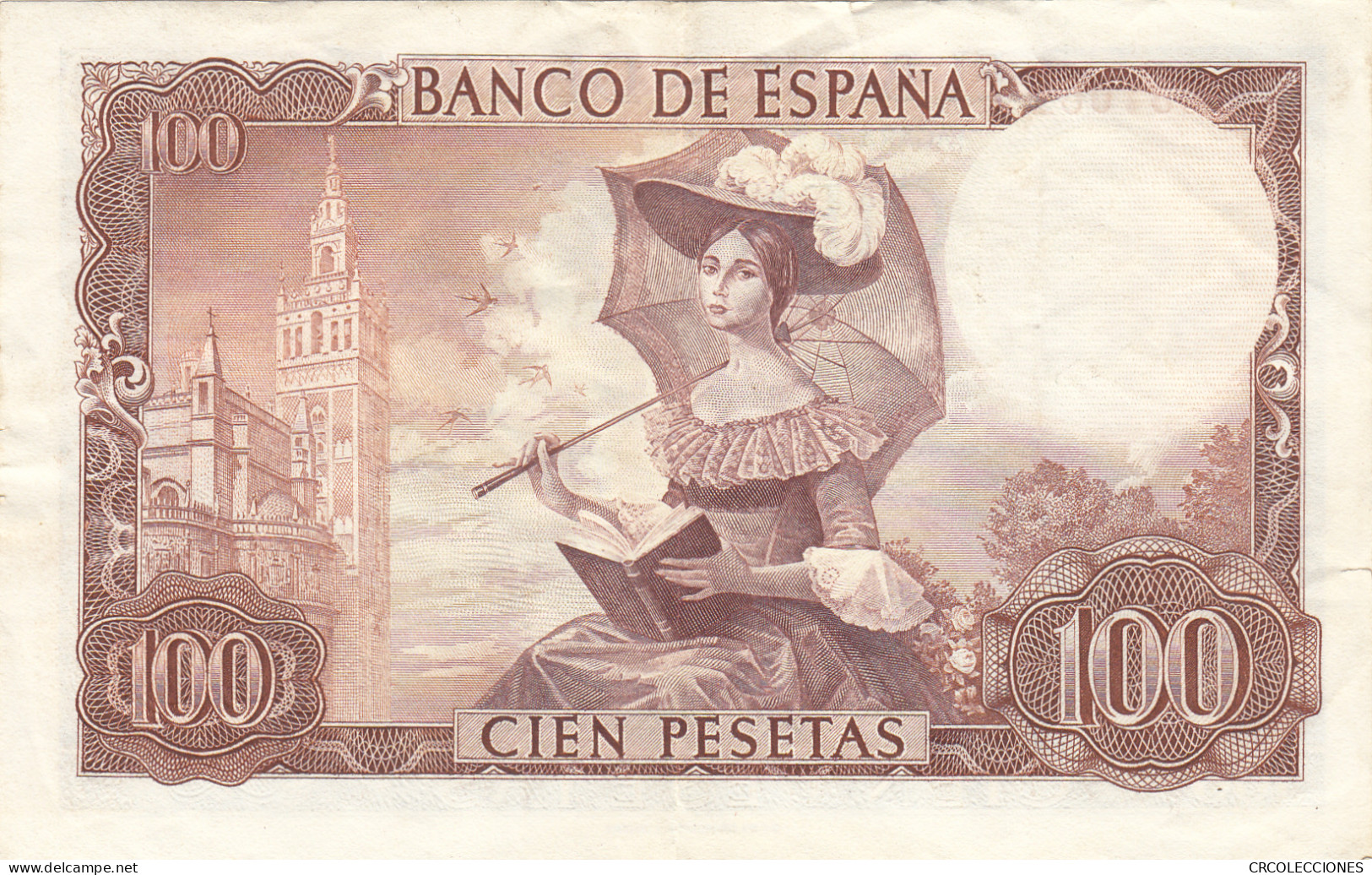 CRBS1009 BILLETE ESPAÑA 100 PESETAS 1965 SIN SERIE MBC - Otros & Sin Clasificación