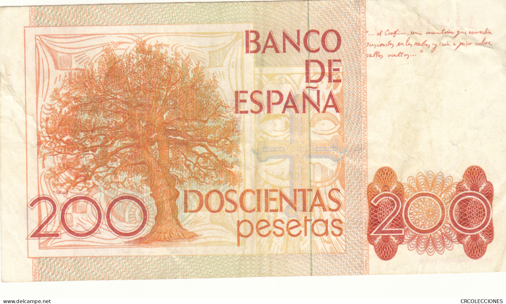 CRBS1012 BILLETE ESPAÑA 200 PESETAS 1980 MBC - [ 4] 1975-…: Juan Carlos I.