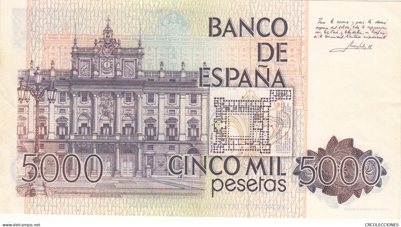 CRBS1029 BILLETE ESPAÑA 5000 PESETAS 1979 USADO ERROR COLOR - [ 4] 1975-… : Juan Carlos I