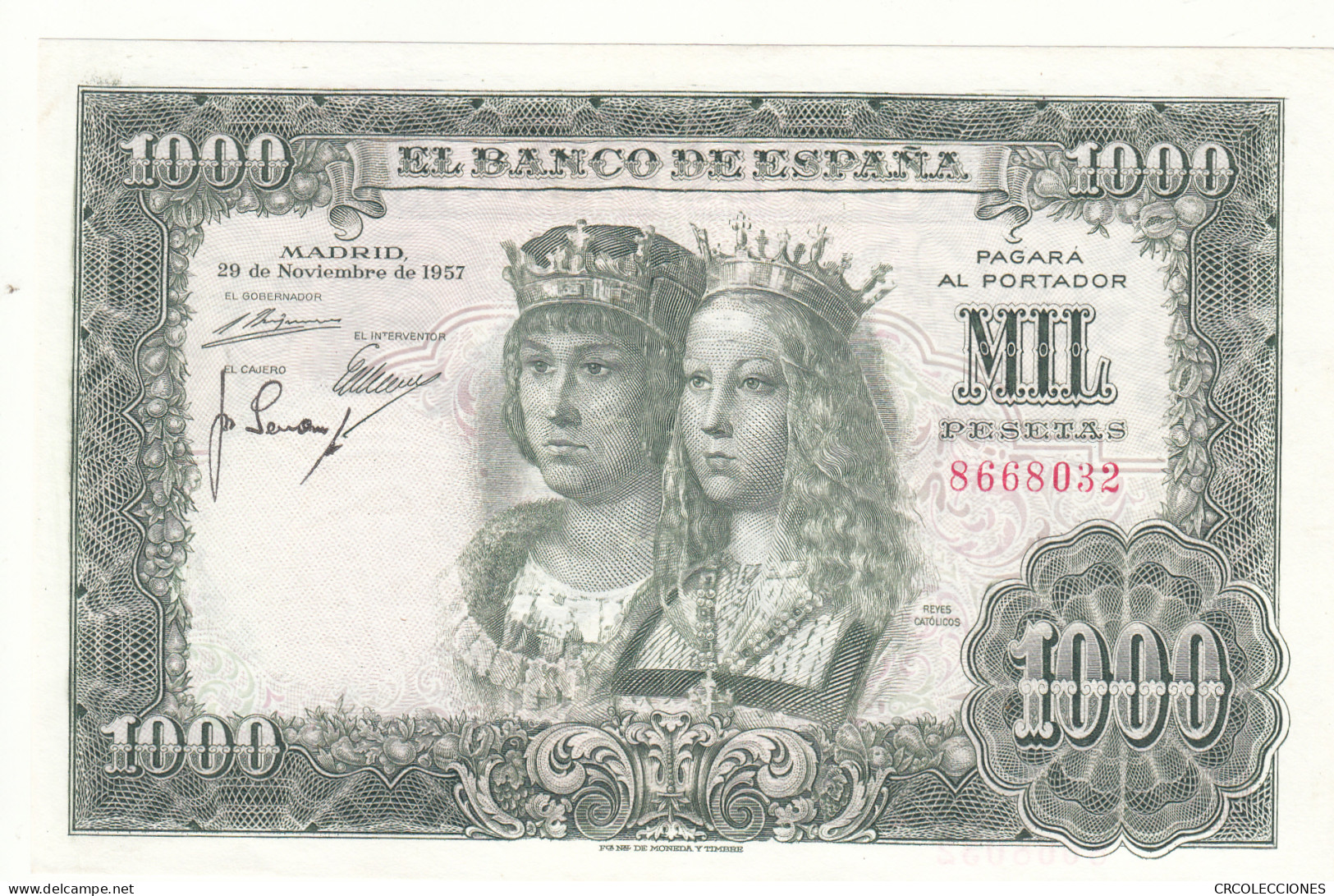 CRBS1024 BILLETE ESPAÑA 1000 PESETAS 1957 SIN CIRCULAR - Otros & Sin Clasificación