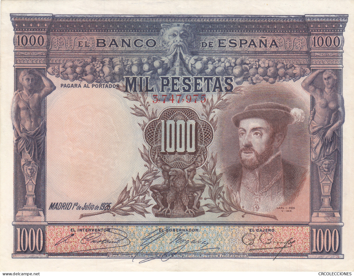 CRBS1067 BILLETE ESPAÑA 1000 PESETAS 1925 EBC - Autres & Non Classés