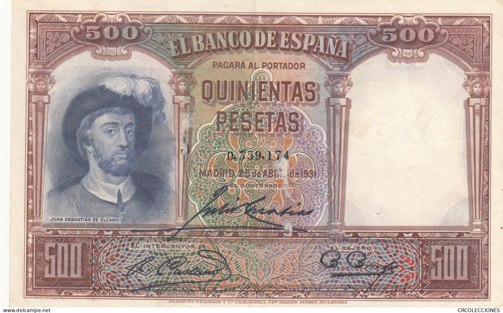 CRBS1016 BILLETE ESPAÑA 500 PESETAS 1931 MBC+ - Other & Unclassified