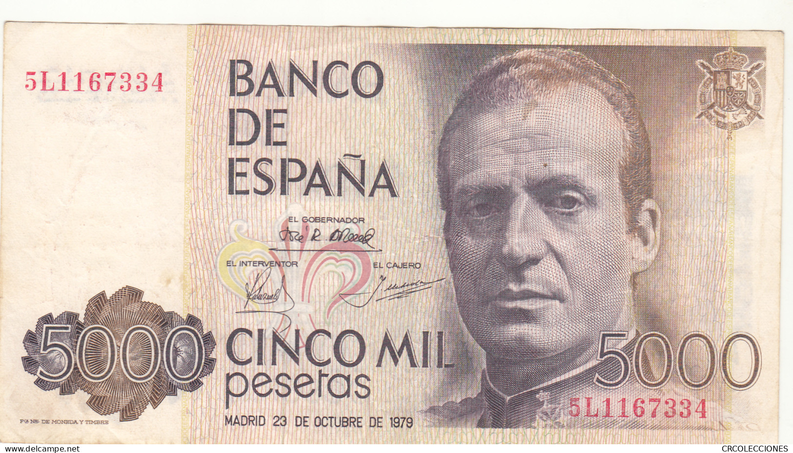 CRBS1037 BILLETE ESPAÑA 5000 PESETAS 1979 USADO - [ 4] 1975-… : Juan Carlos I