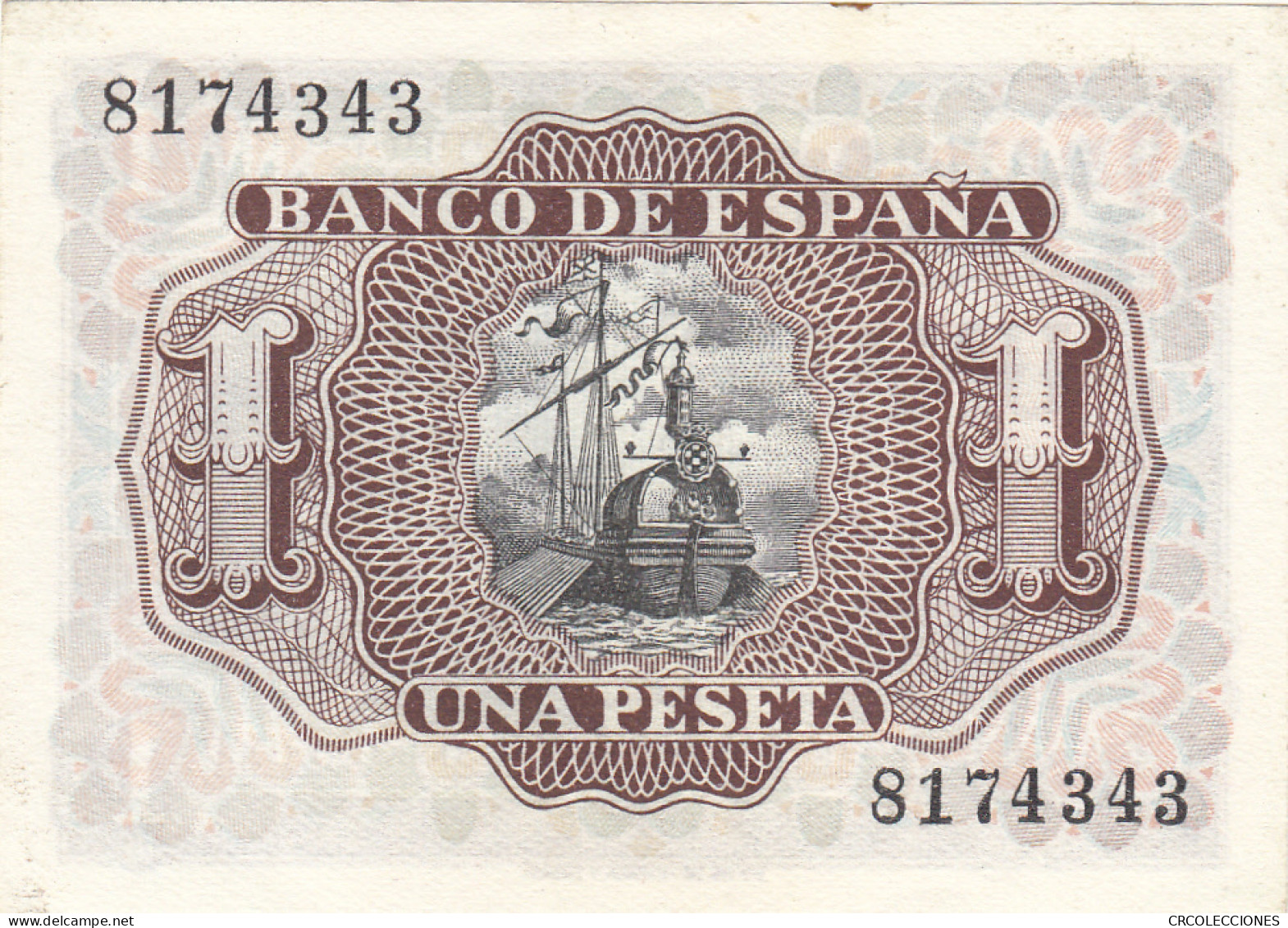 CRBS0995 BILLETE ESPAÑA 1 PESETA 1953 SIN SERIE SIN CIRCULAR - Autres & Non Classés