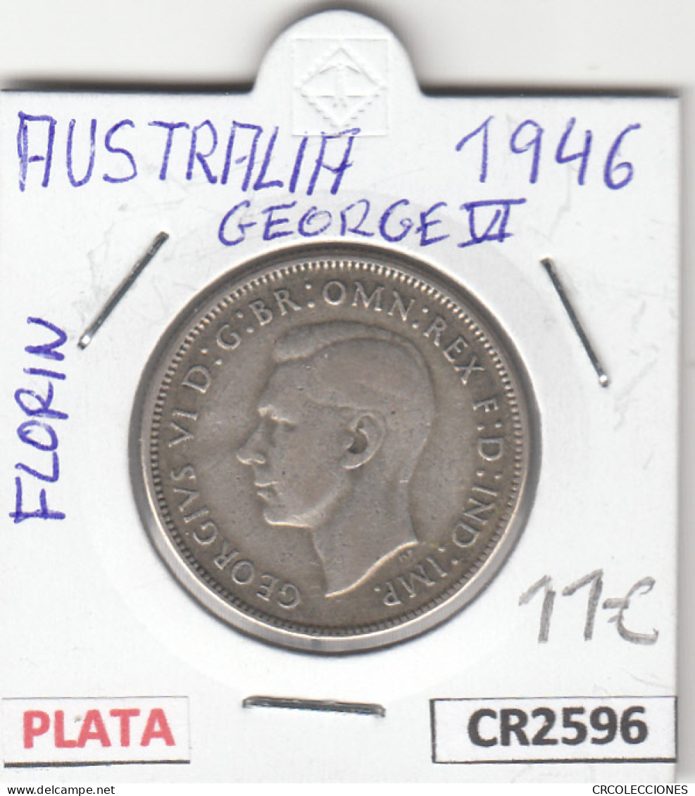 CR2596 MONEDA AUSTRALIA 1 FLORIN 1946 GEORGE VI PLATA MBC - Autres – Océanie