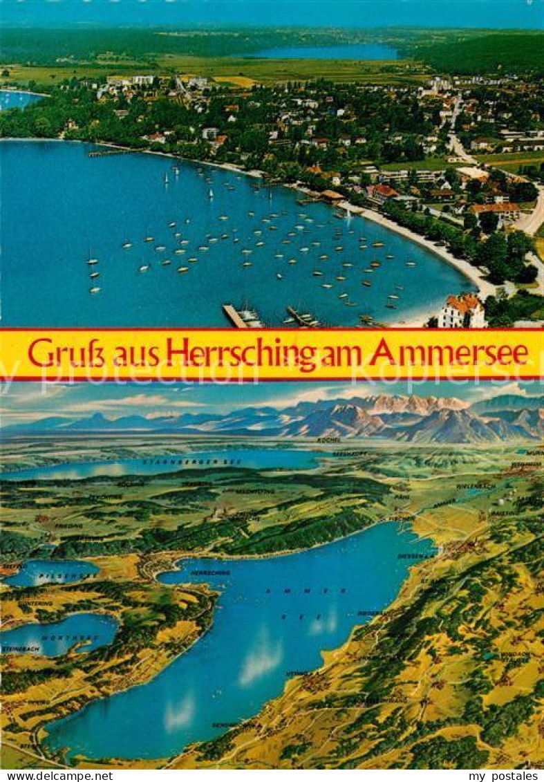 73087536 Herrsching Ammersee Fliegeraufnahme Ortungskarte  Herrsching - Herrsching