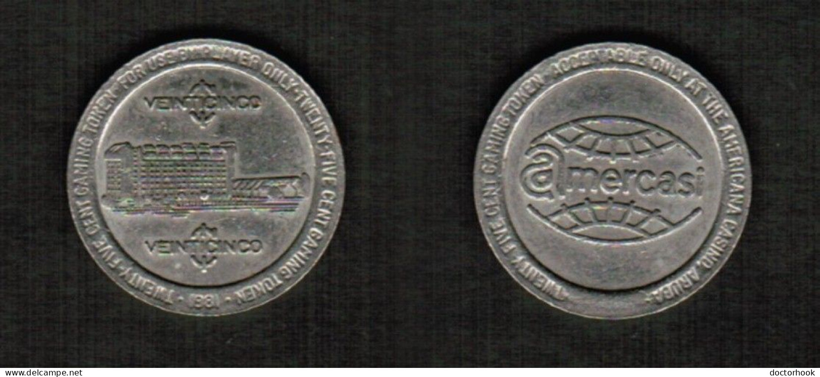 ARUBA.  AMERICASI CASINO TOKEN (CONDITION AS PER SCAN) (T-180) - Casino