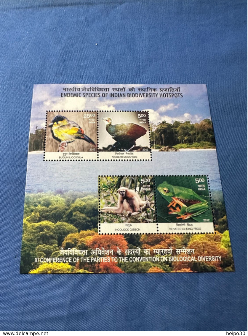 India 2012 Michel Block 104 Endemische Tierarten MNH - Unused Stamps