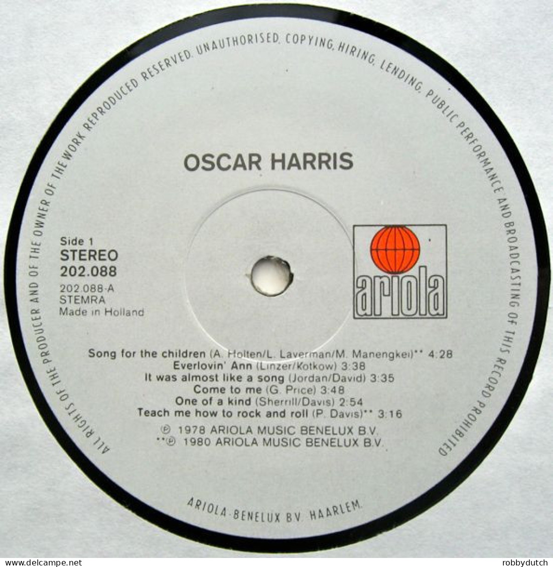 * LP *  OSCAR HARRIS - SAME (incl. Song For The Children) (Holland 1980) - Soul - R&B