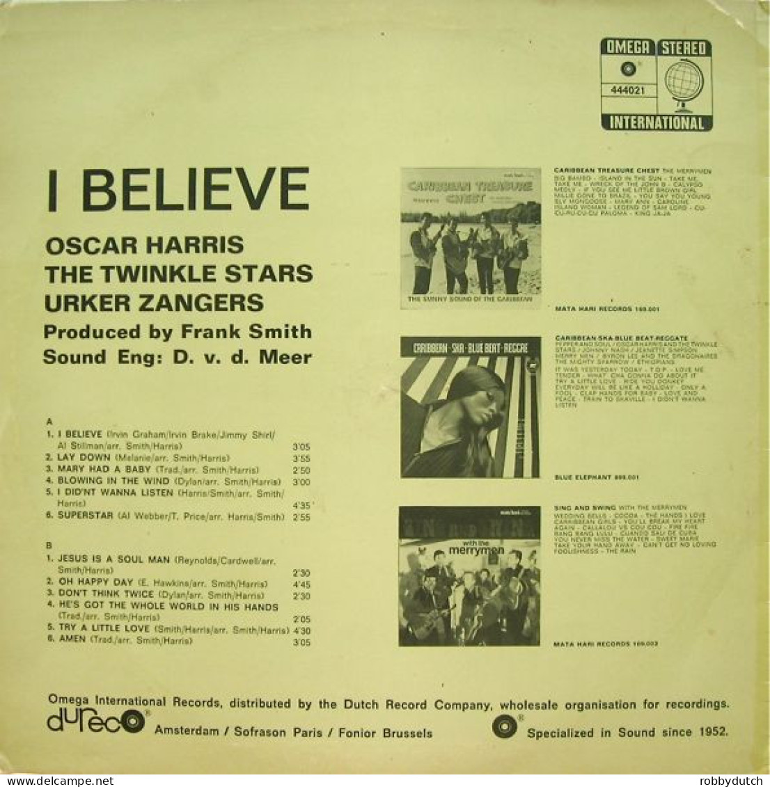 * LP *  OSCAR HARRIS & THE TWINKLE STARS + URKER ZANGERS - I BELIEVE. - Gospel En Religie