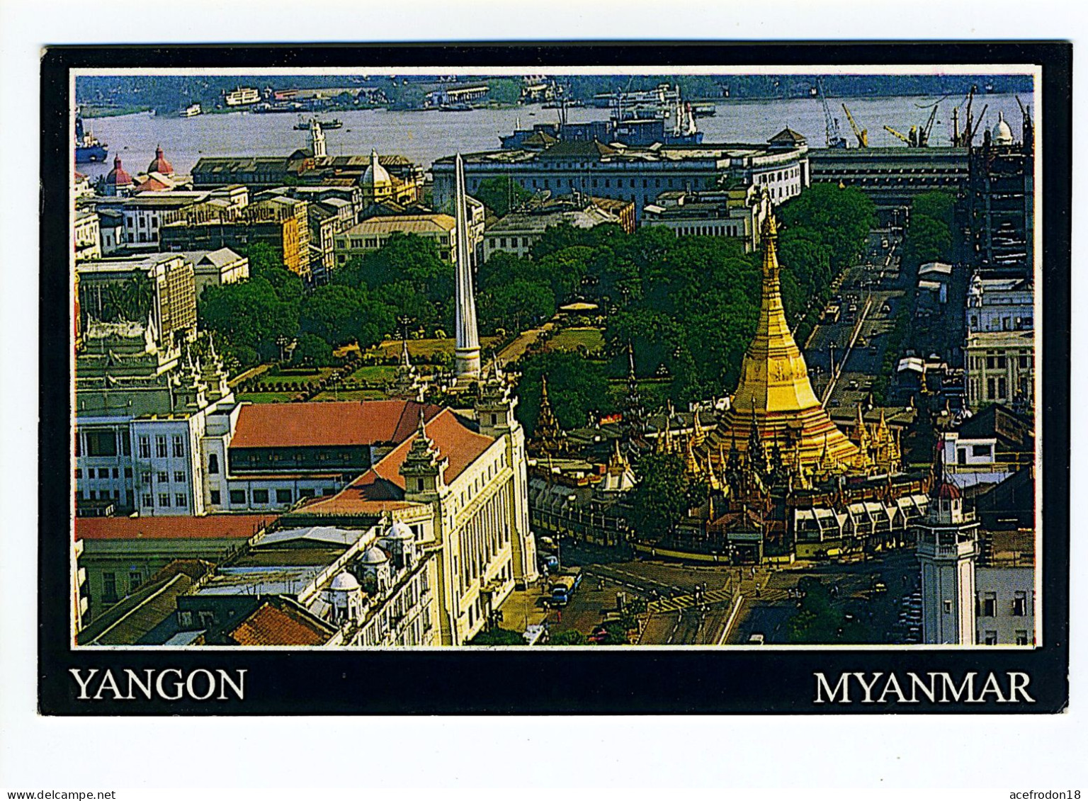 Myanmar (ex-Birmanie) - Sule Pagoda And Yangon River Scene - Myanmar (Burma)