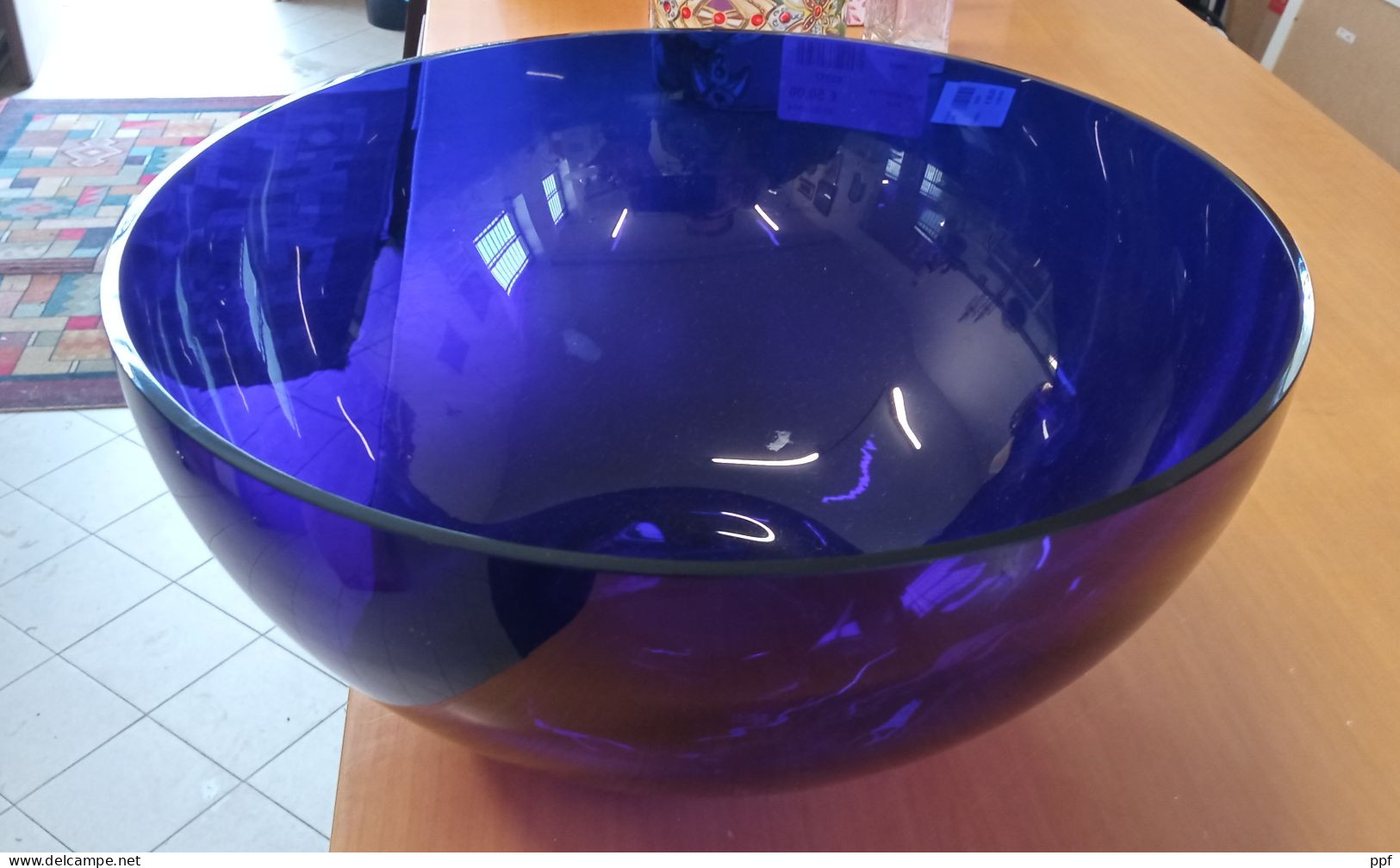 Bellissima Fruttiera In Cristallo Blu, Introvabile! - Glas & Kristal