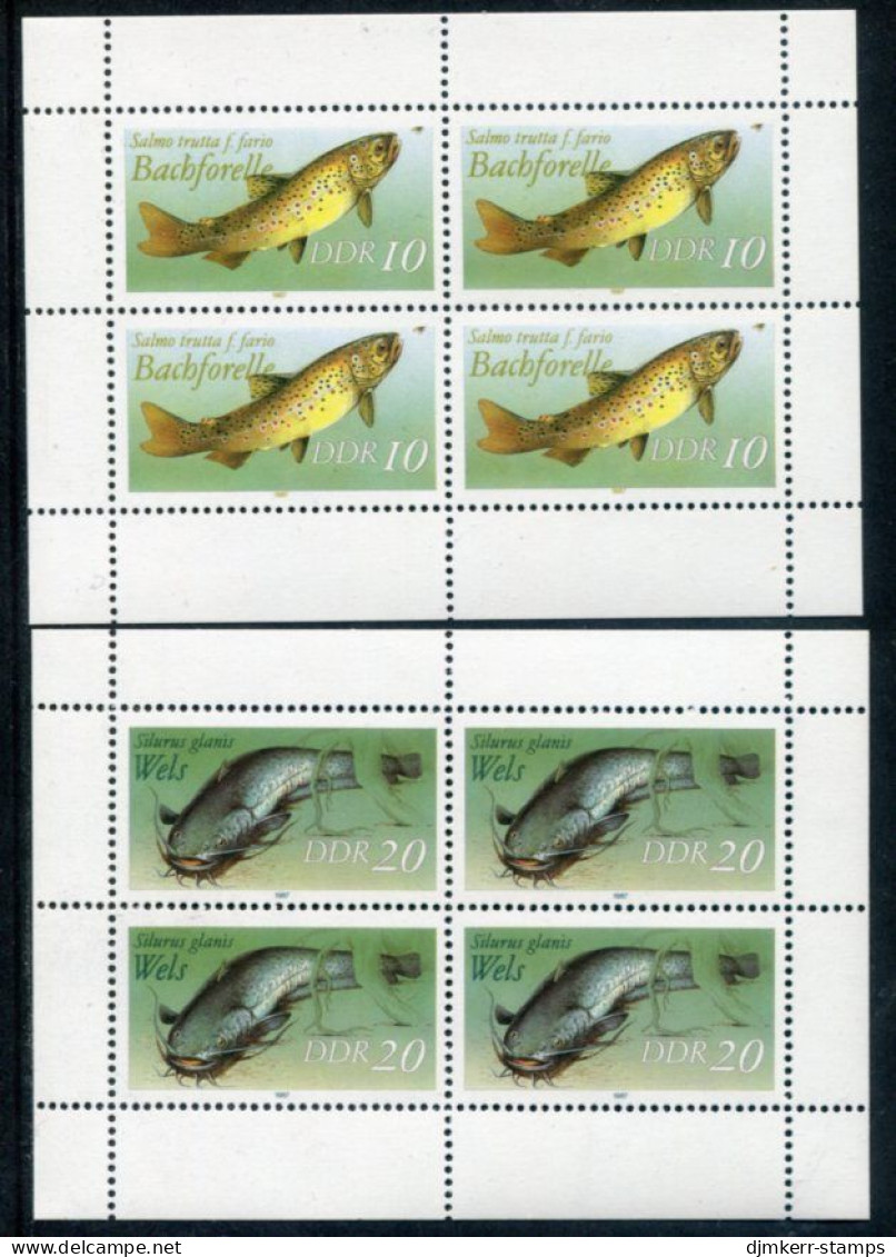 EAST GERMANY / DDR 1987 Freshwater Fish Sheetlets MNH / **.  Michel 3096-97 Kb - Ongebruikt
