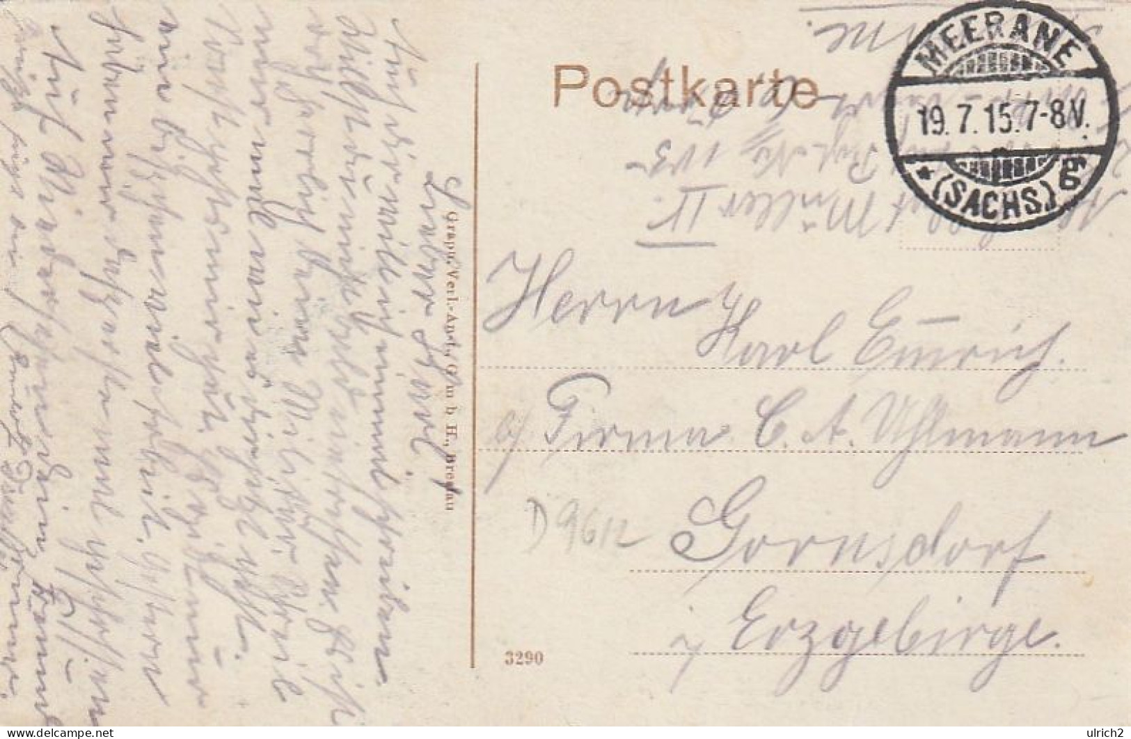 AK Meerane - Total Vom Rotenberg  - Feldpost 1915 (67826) - Meerane