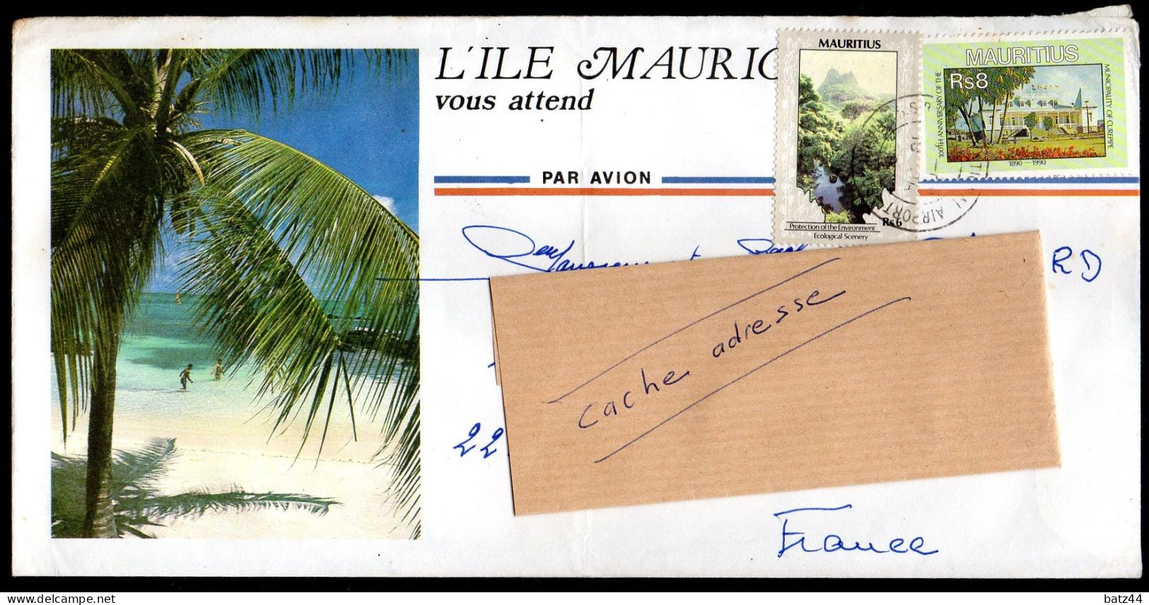 MAURITIUS ENVELOPPE COVER LETTRE 1988 - Mauricio (1968-...)