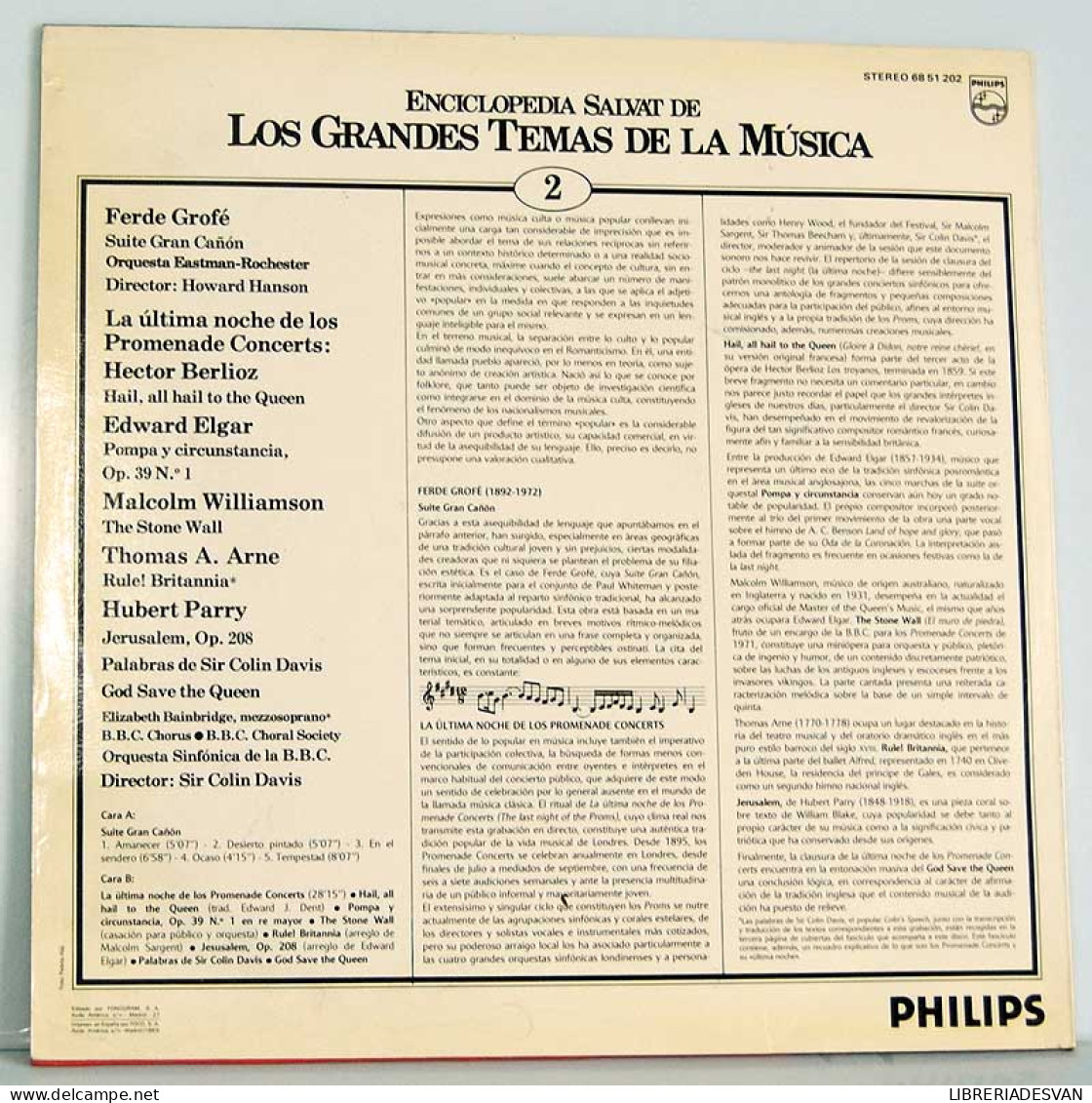 Ferde Grofe - Suite Gran Cañón. La última Noche De Los Promenade Concerts. LP - Otros & Sin Clasificación