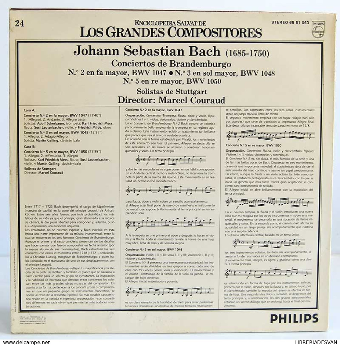 J. S. Bach - Conciertos De Brandemburgo Nº 2, 3 Y 5. LP - Andere & Zonder Classificatie