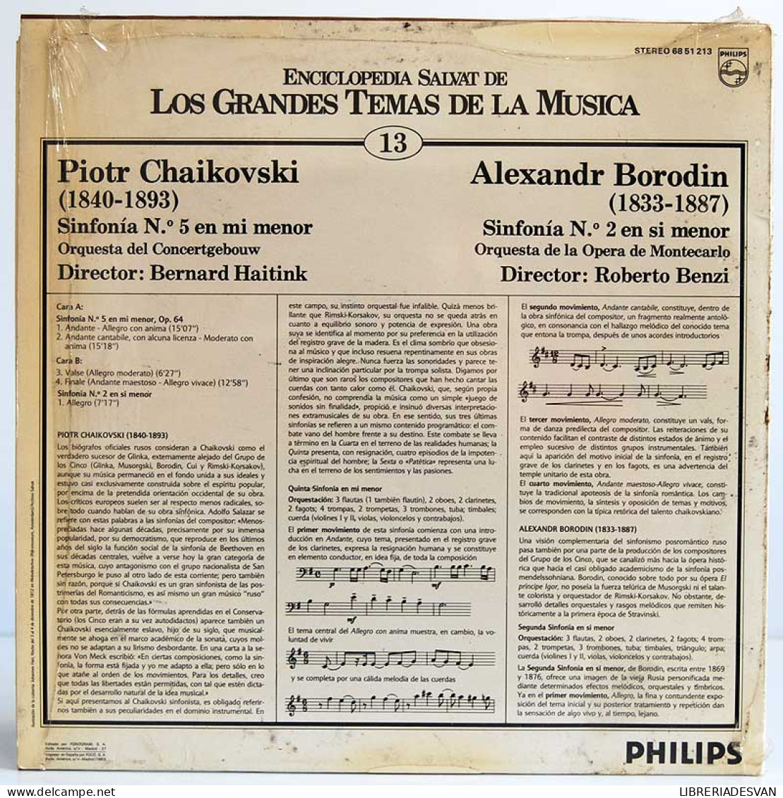 Chaikovski. Borodin - Sinfonía Nº 5 En Mi Menor, Op. 64 - Sinfonía Nº 2 En Si Menor, 1er. Mov.. LP - Other & Unclassified