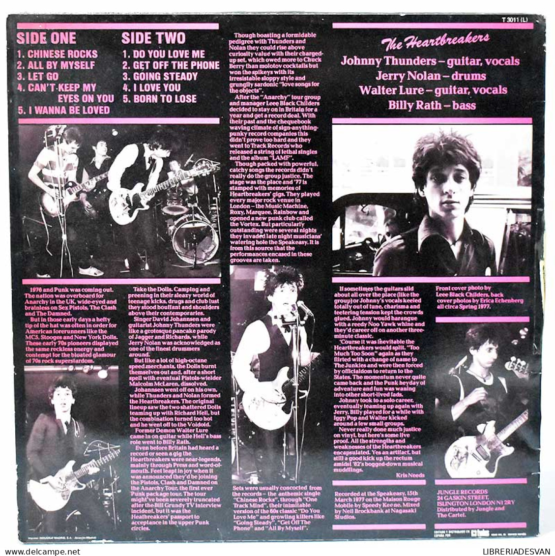 Johnny Thunders & The Heartbreakers - D.T.K. (Live At The Speakeasy). LP Edición Española - Otros & Sin Clasificación