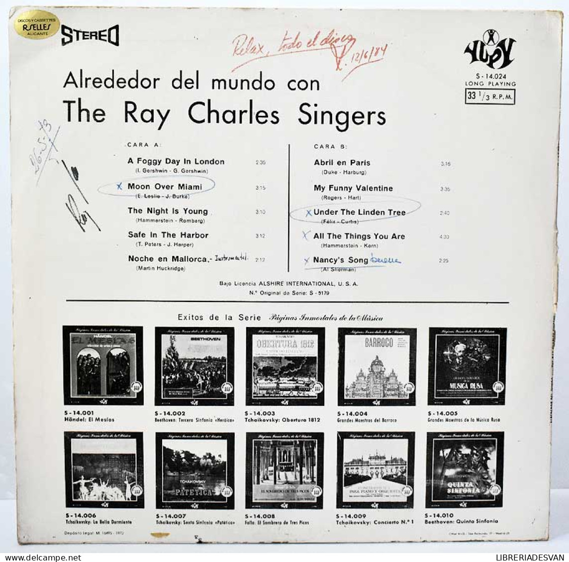 The Ray Charles Singers - Alrededor Del Mundo. LP - Otros & Sin Clasificación