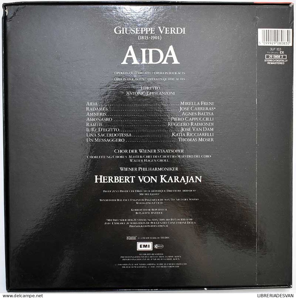 Verdi. Freni. Carreras. Baltsa. Cappuccilli. Raimondi. Karajan - Aida. 3 X LP - Other & Unclassified
