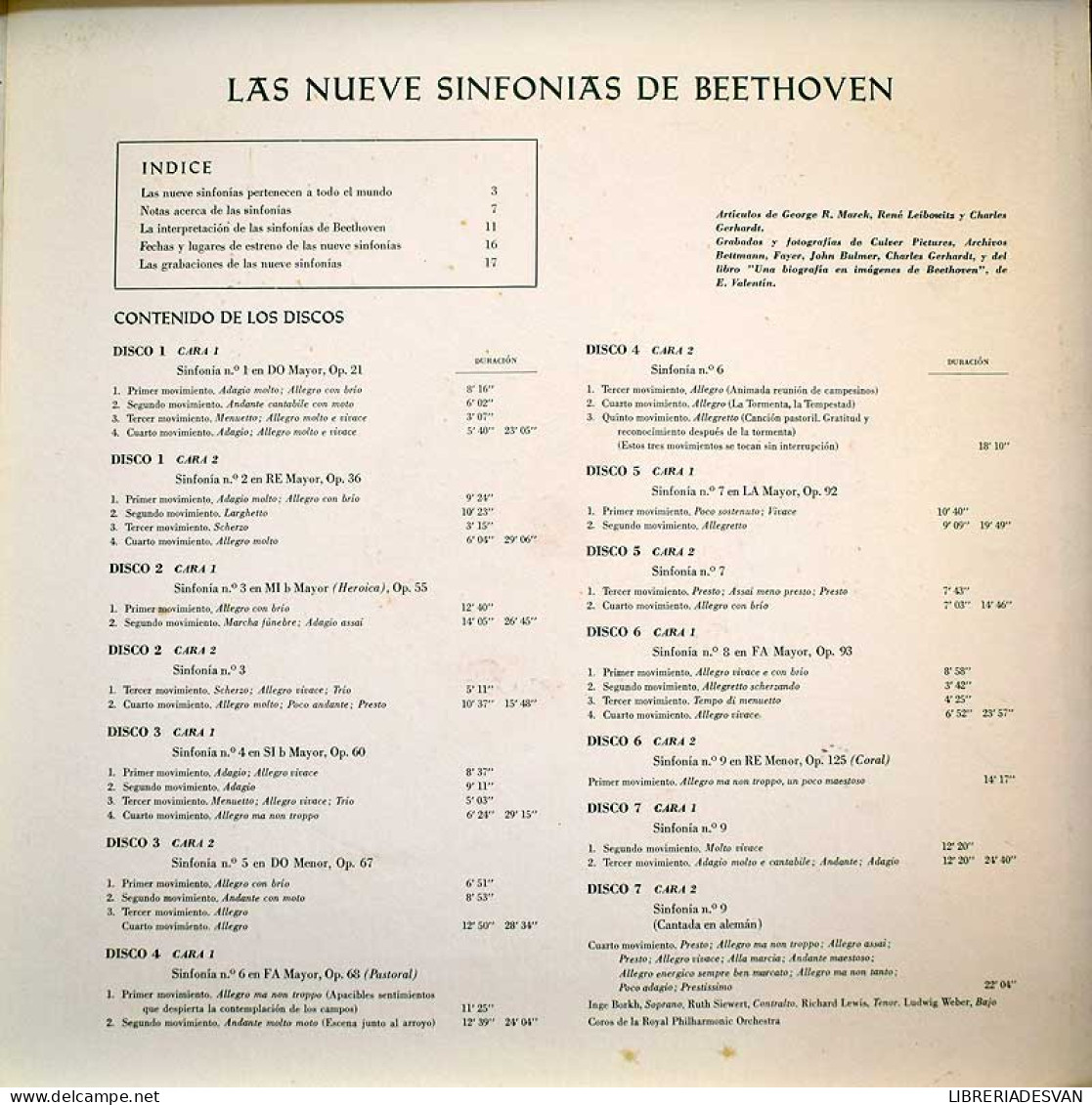 Las 9 Sinfonías De Beethoven. 7 X LP - Autres & Non Classés