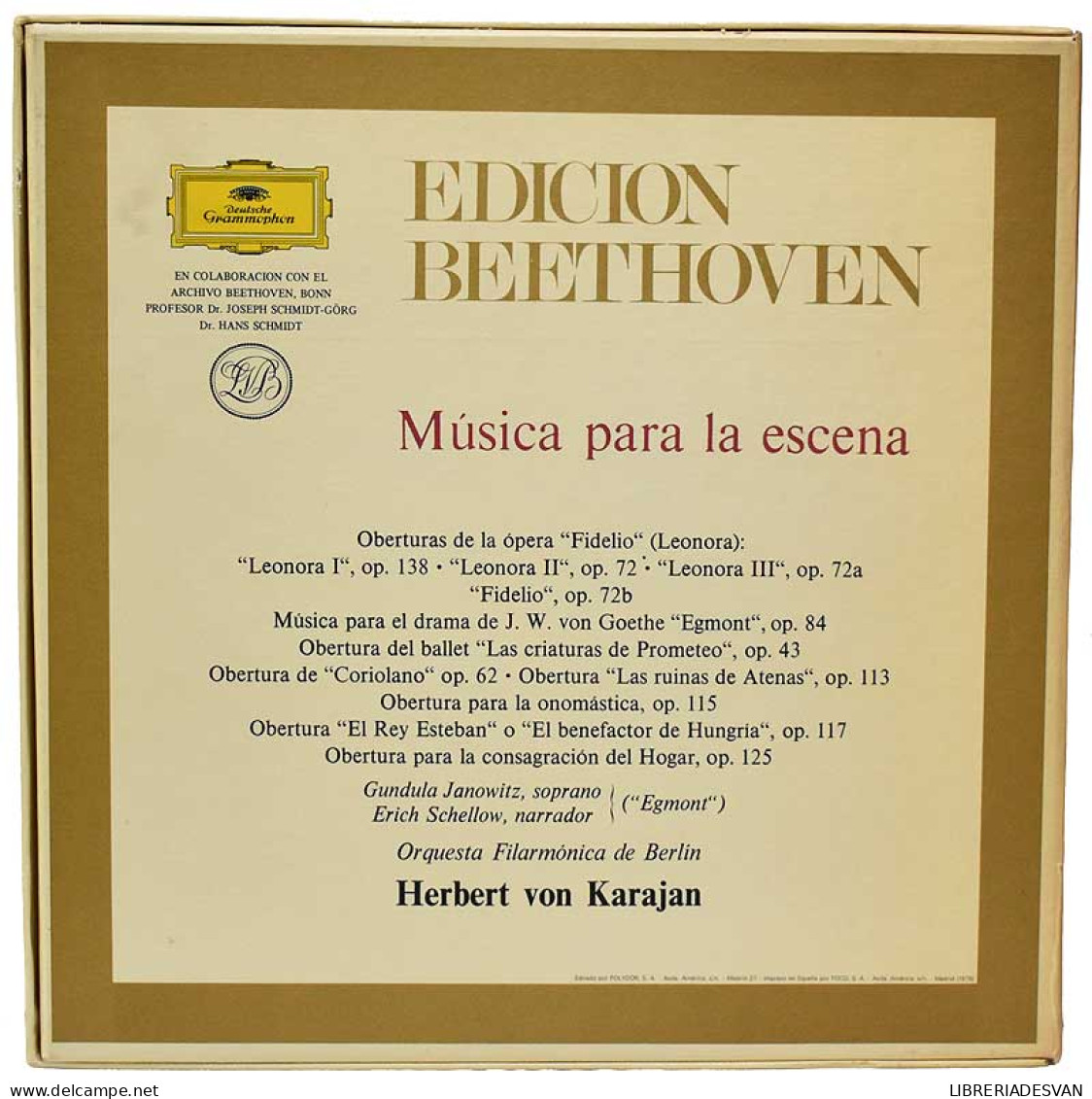 Edición Beethoven. Música Para La Escena. Oberturas Completas. Música Para Egmont. Karajan. 3 X LP - Autres & Non Classés