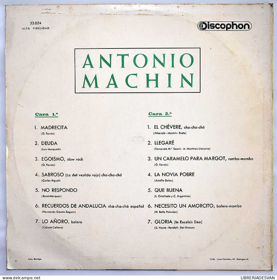 Antonio Machin - Antonio Machin. LP - Autres & Non Classés