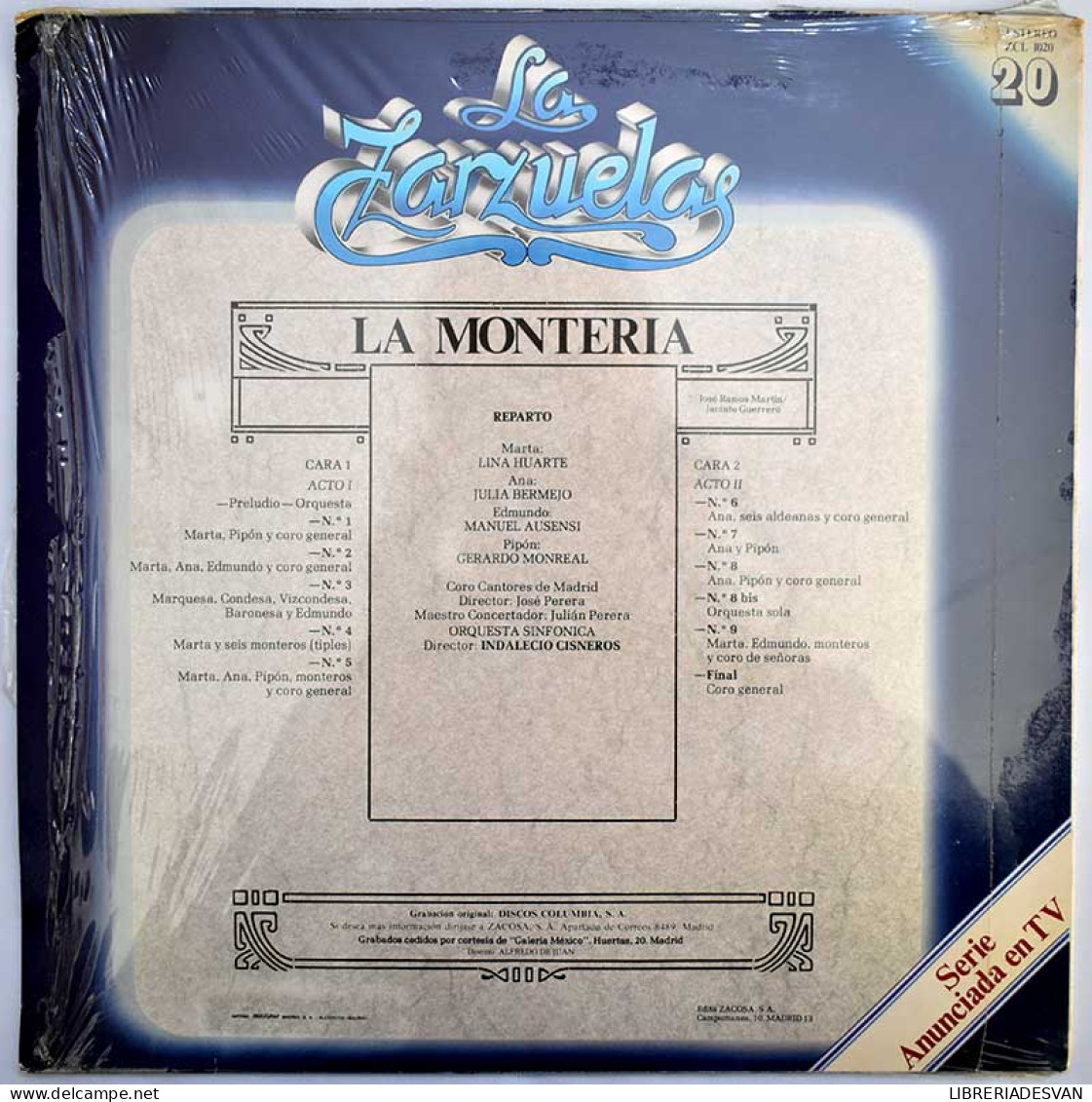 La Montería. La Zarzuela Nº 20. LP + Fascículo - Autres & Non Classés