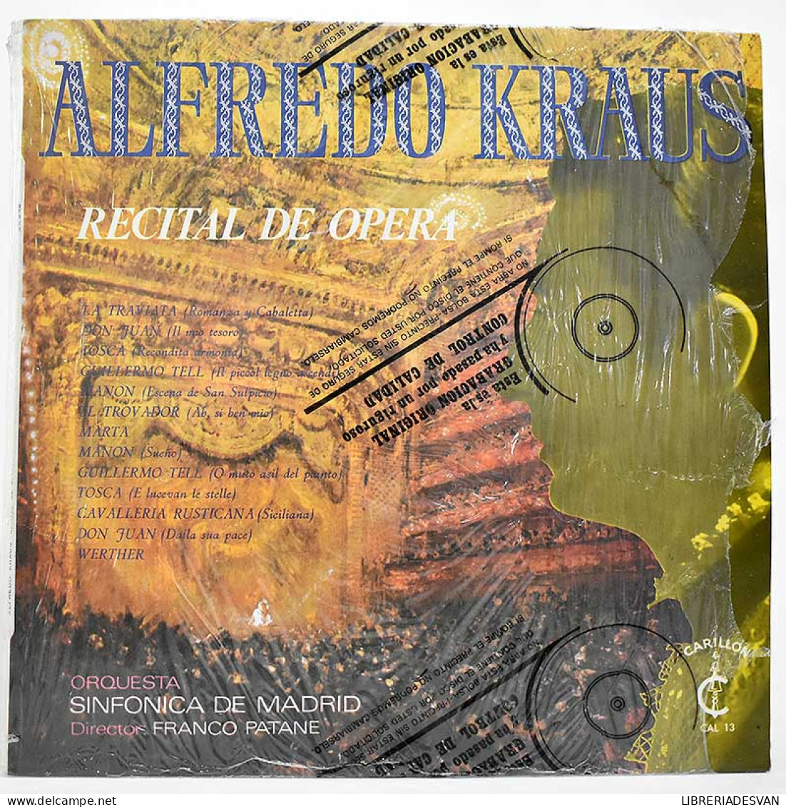Alfredo Kraus - Recital De Opera. LP - Autres & Non Classés