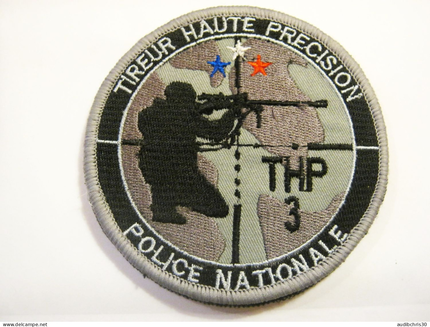 RARE ECUSSON P.N THP 3 (TIREUR HAUTEPRECISION 3°NIVEAU) ETAT SUP SUR SCRATCH 90MM - Police