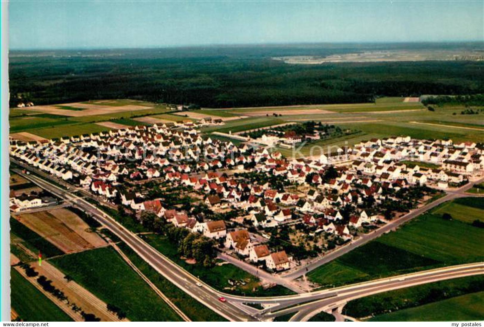 73085258 Gross-Gerau Nord Siedlung Fliegeraufnahme  Berkach - Gross-Gerau