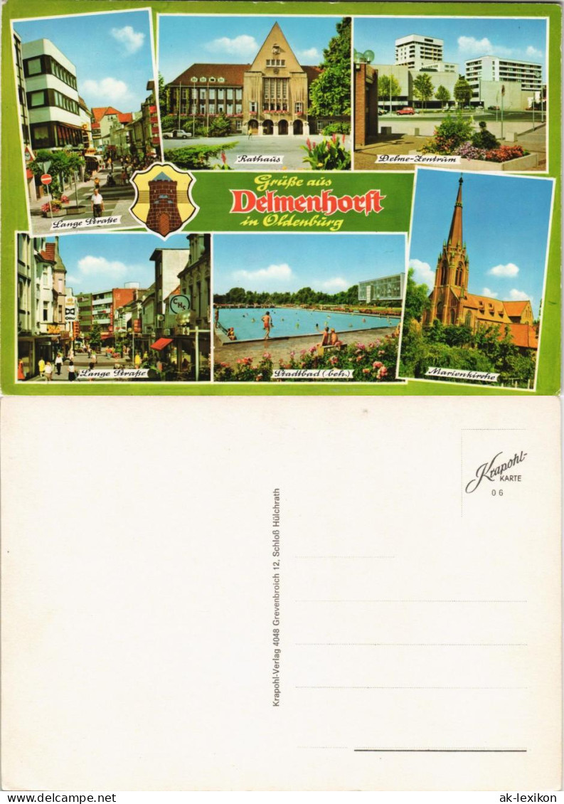 Delmenhorst Demost Mehrbildkarte Strassen, Freibad, Rathaus, Delme-Zentrum 1970 - Delmenhorst
