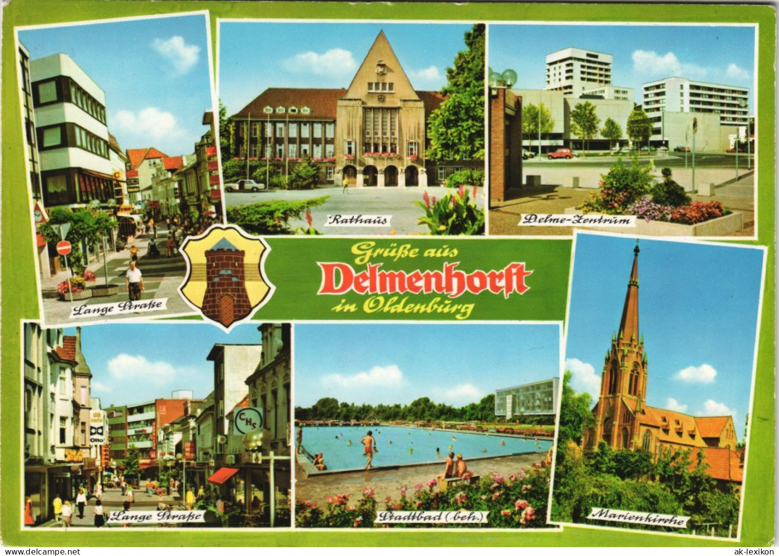 Delmenhorst Demost Mehrbildkarte Strassen, Freibad, Rathaus, Delme-Zentrum 1970 - Delmenhorst