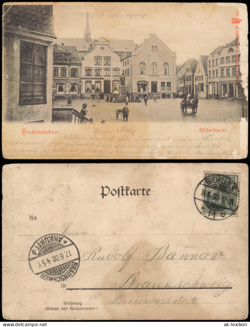 Postcard Hadersleben Haderslev Partie Am Südermarkt 1900 - Danemark