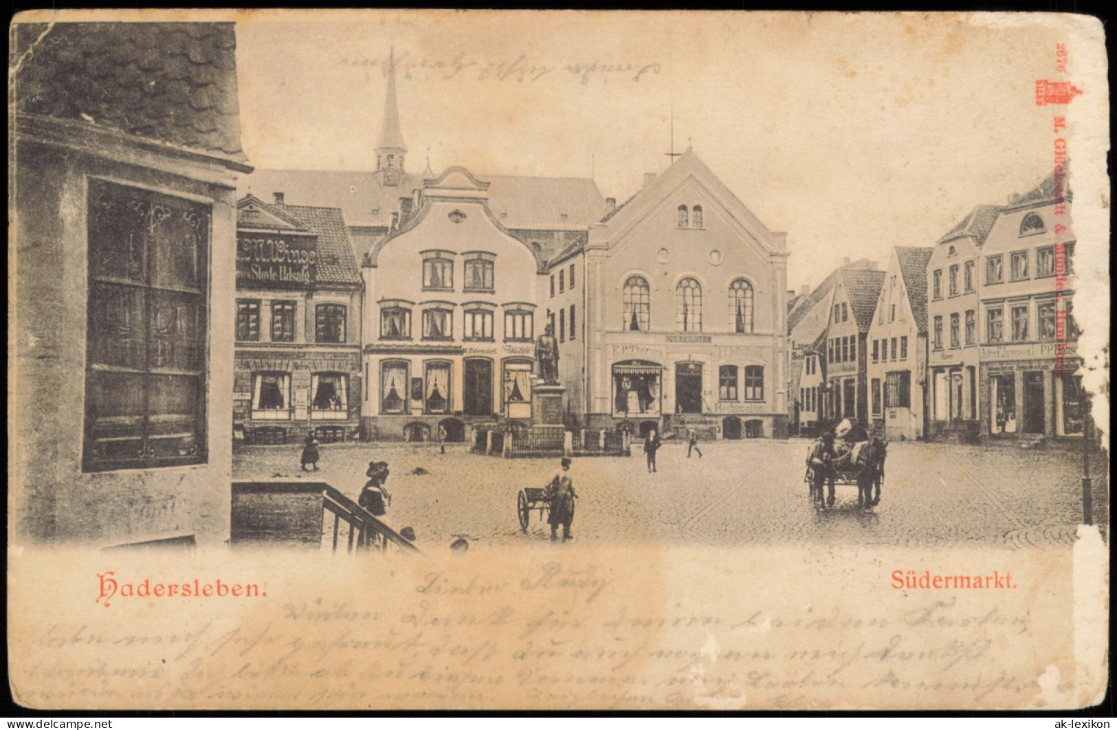 Postcard Hadersleben Haderslev Partie Am Südermarkt 1900 - Danemark