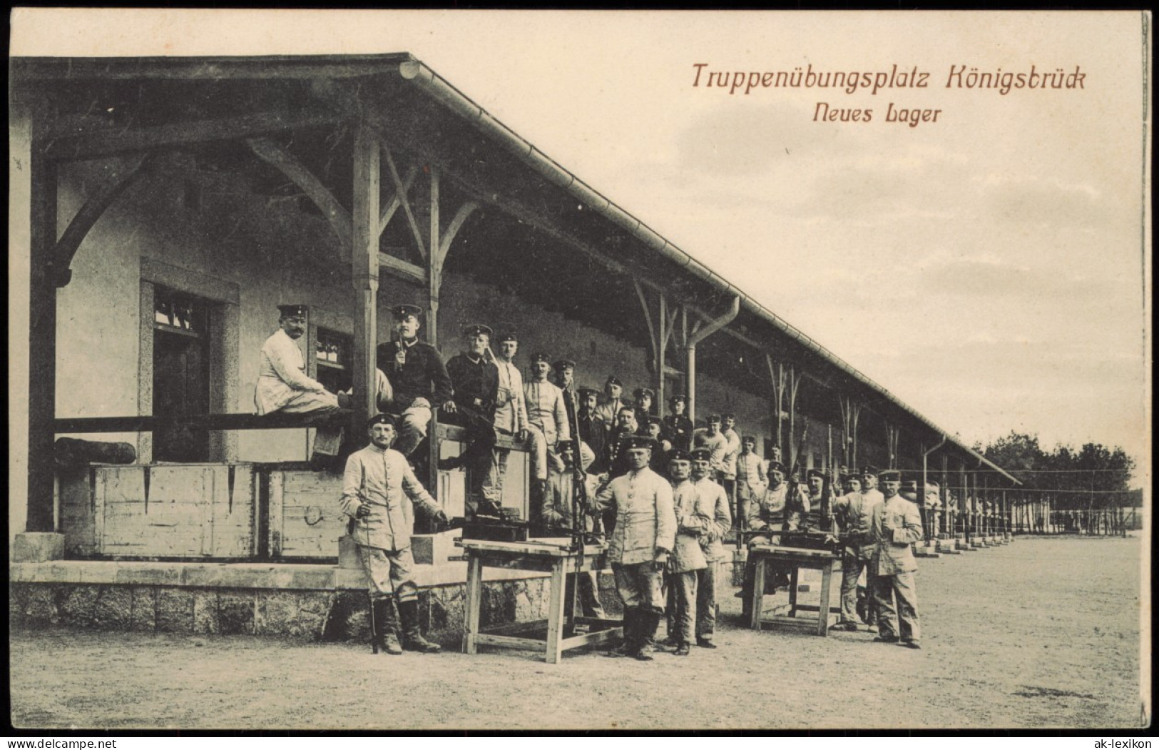 Königsbrück Kinspork Neues Lager Mit Soldaten - Truppenübungsplatz 1909 - Koenigsbrueck