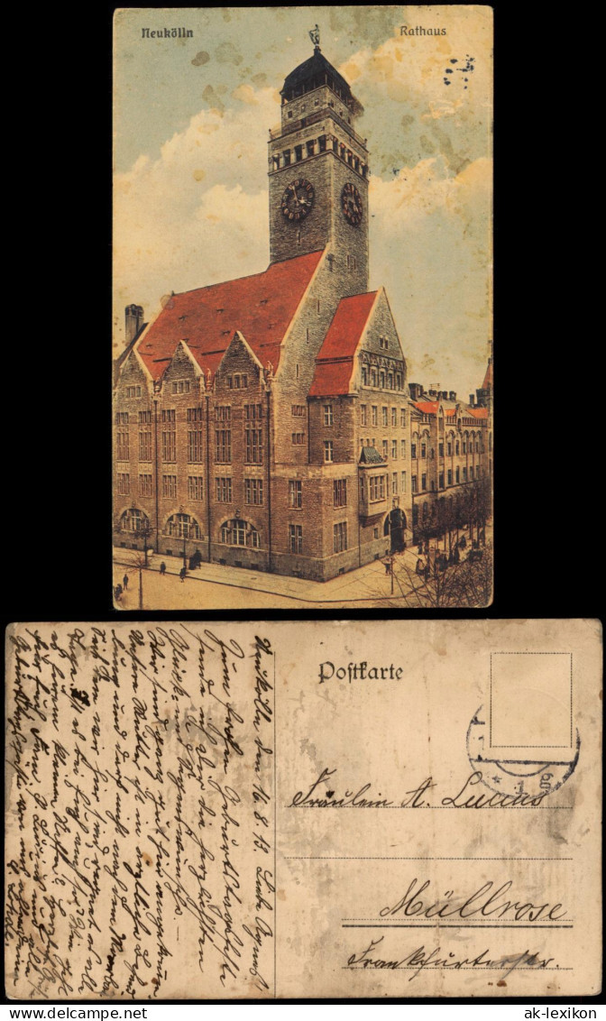 Ansichtskarte Neukölln-Berlin Rixdorf Rathaus 1922 - Neukoelln
