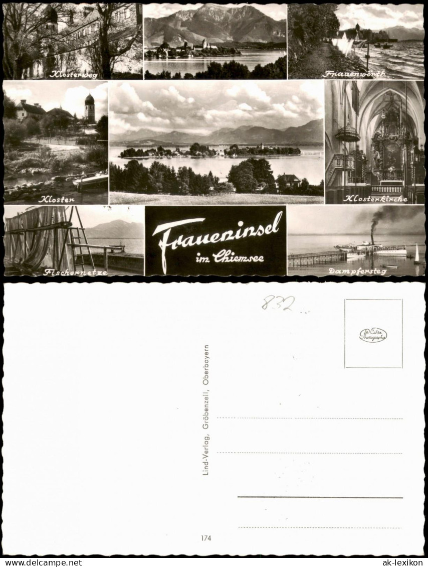 Chiemsee Mehrbildkarte Mit Kloster, Klosterweg, Kirche, Dampfersteg Uvm. 1960 - Chiemgauer Alpen