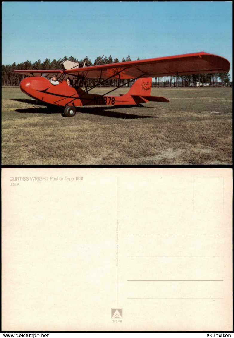 Flugwesen Airplane Flugzeug CURTISS WRIGHT Pusher Type 1931 1980 - 1946-....: Era Moderna