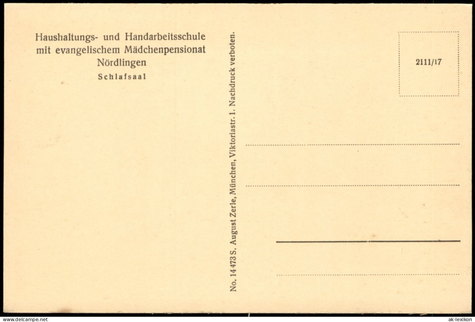 Nördlingen Schlafsaal Handarbeitsschule Mit Evangelischem Mädchenpensionat 1930 - Noerdlingen