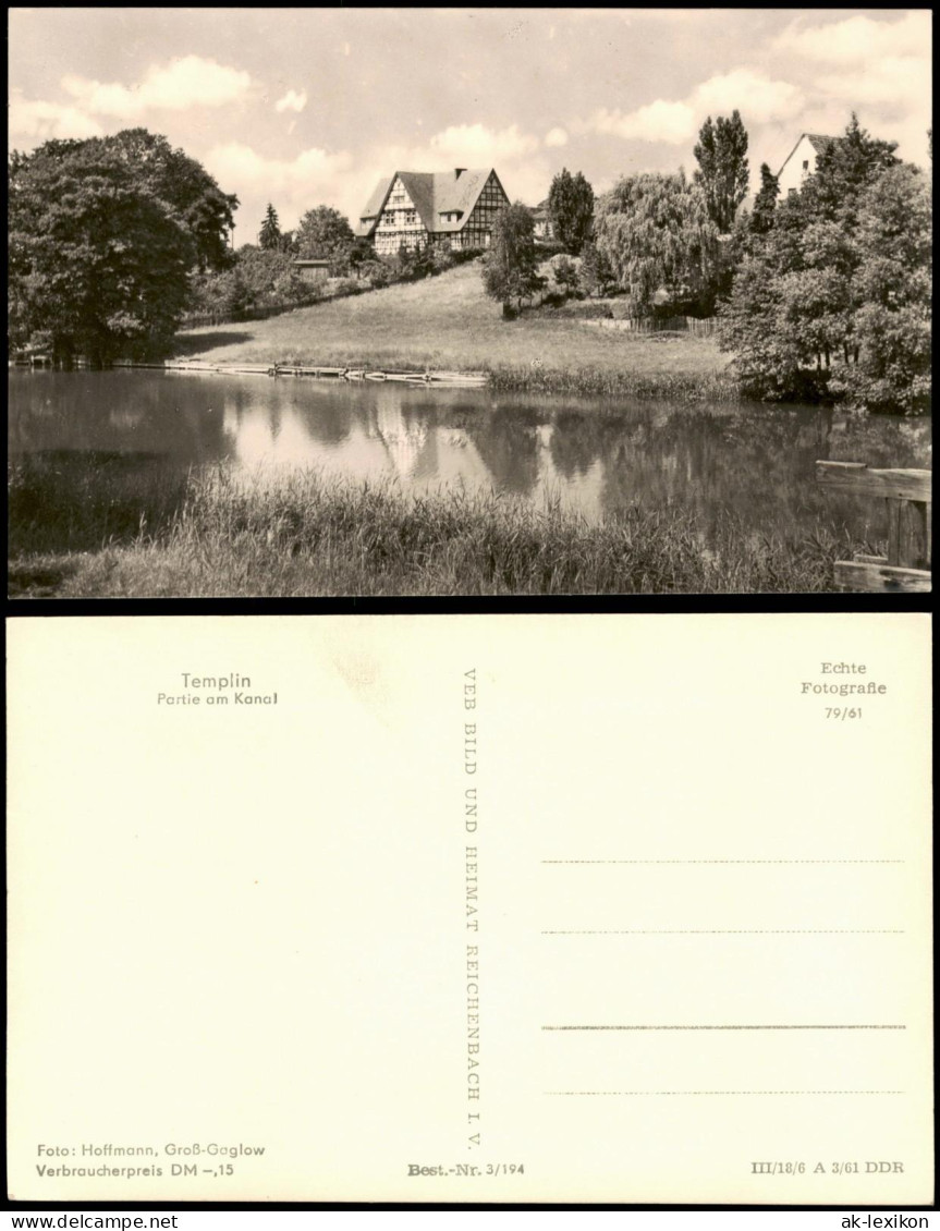 Ansichtskarte Templin Partie Am Kanal DDR AK 1961 - Templin