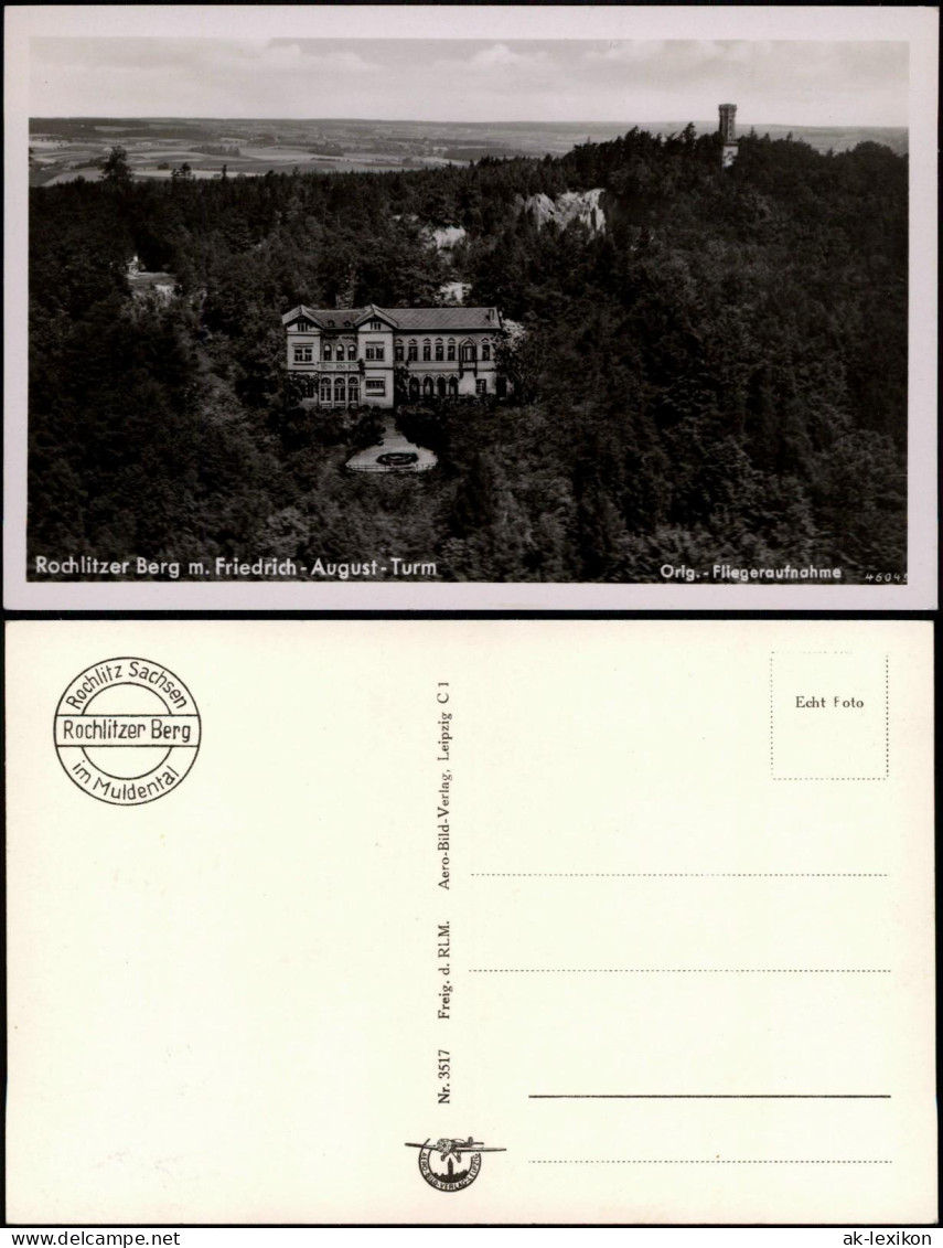 Ansichtskarte Rochlitz Luftbild Rochlitzer Berg, Hotel Und Turm 1942 - Rochlitz