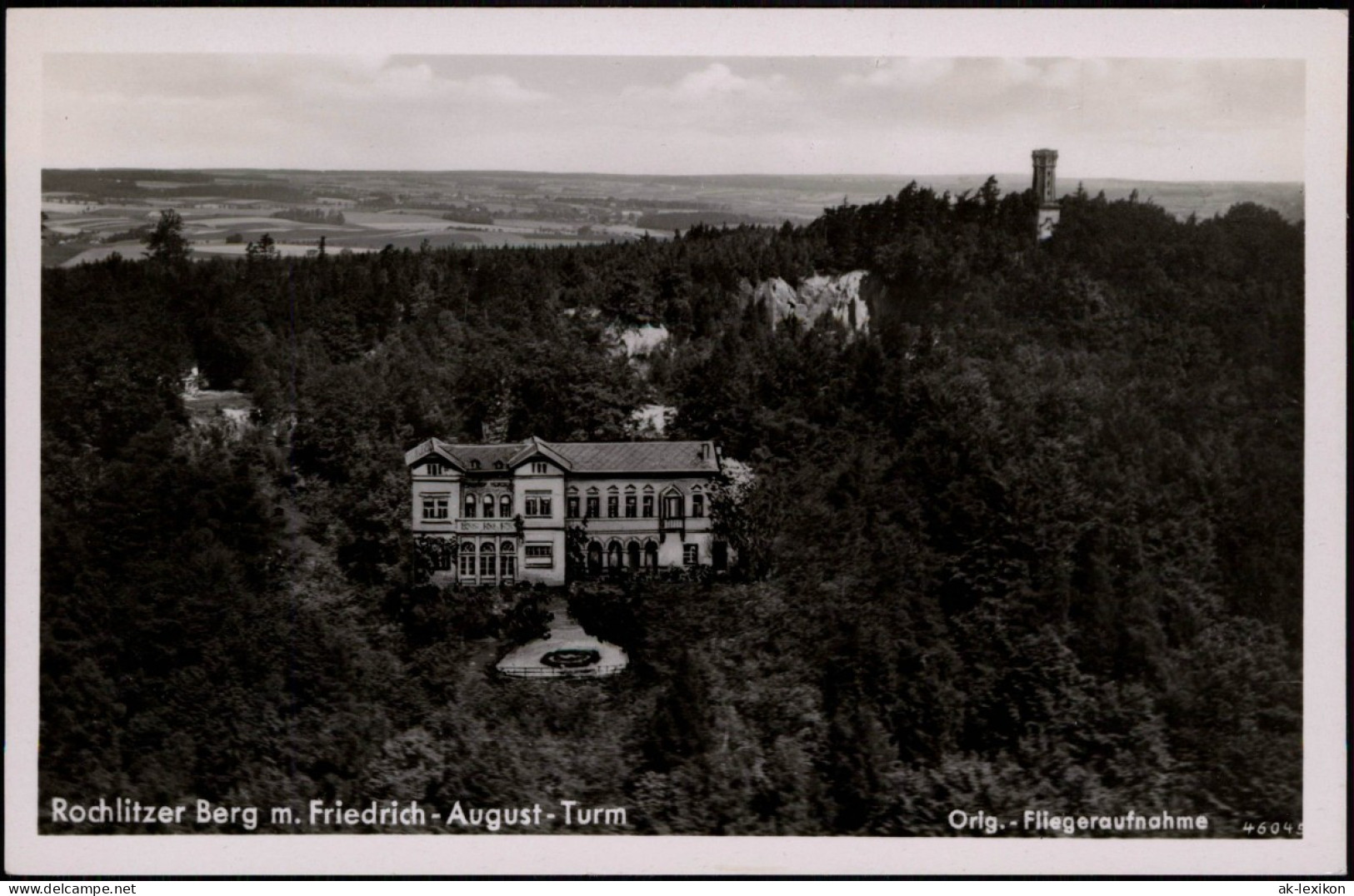 Ansichtskarte Rochlitz Luftbild Rochlitzer Berg, Hotel Und Turm 1942 - Rochlitz
