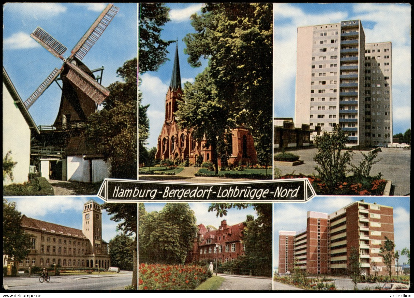 Bergedorf-Hamburg Mehrbild-AK Mit Straßen U. Häuser-Ansichten 1968 - Bergedorf