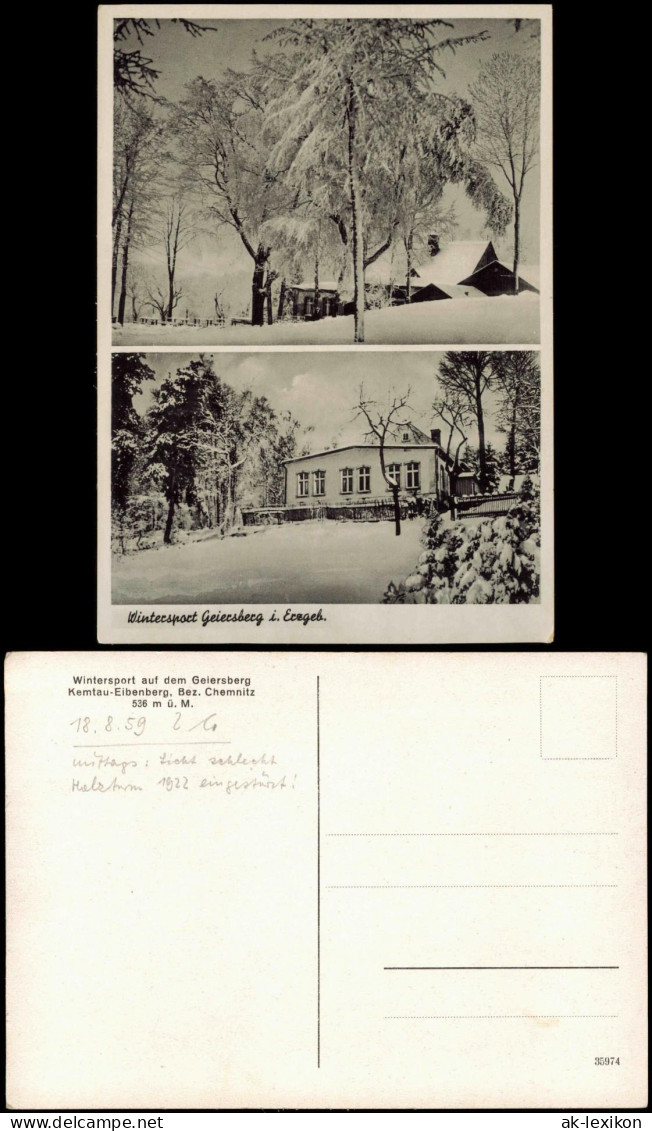 Kemtau Erzgebirge Burkhardtsdorf Geiersberg  Eibenberg B. Chemnitz  Winter 1934 - Burkhardtsdorf