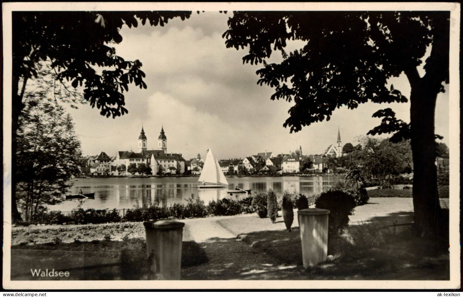Ansichtskarte Bad Waldsee Stadt, See - Segelboot 1951 - Bad Waldsee
