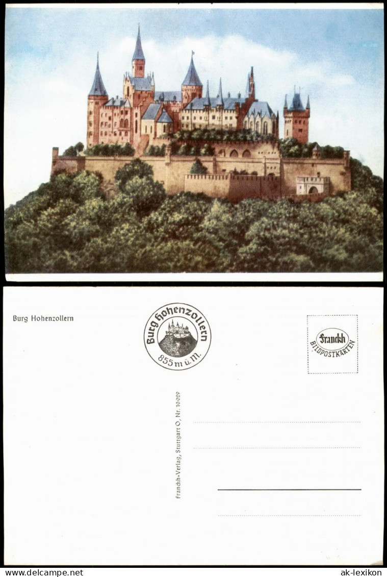 Hechingen Burg Hohenzollern (Künstler-Darstellung, Künstlerkarte) 1960 - Hechingen