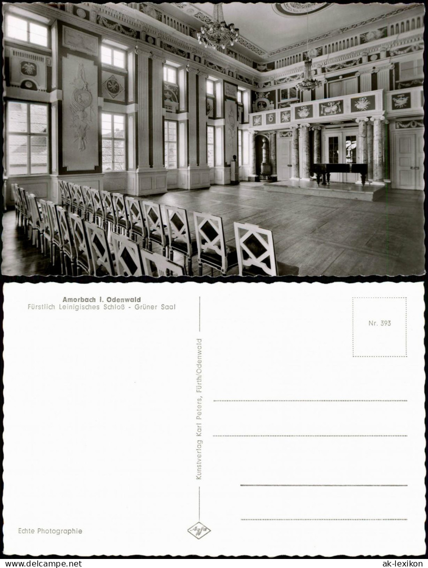 Ansichtskarte Amorbach Fürstlich Leinigisches Schloß - Grüner Saal 1965 - Amorbach