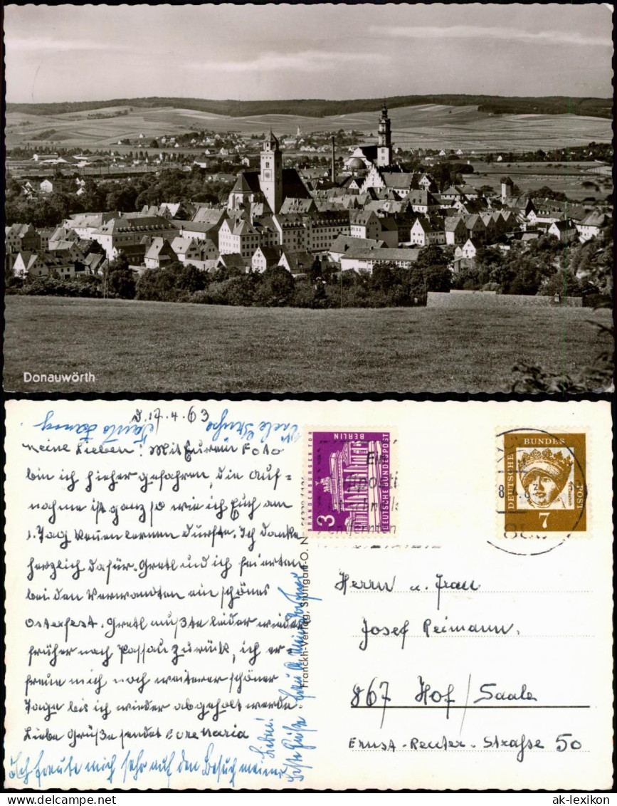 Ansichtskarte Donauwörth Totale - Fotokarte 1963 - Donauwoerth